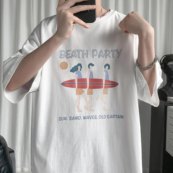 Ljetna široka majica sa šarenim aplikacijama za muškarce