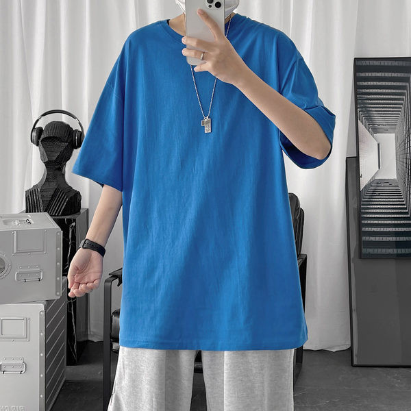 Ljetna široka jednobojna majica za muškarce