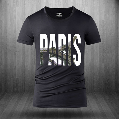 Suvine lühikeste varrukate ja ovaalse kaelusega T-särk meestele