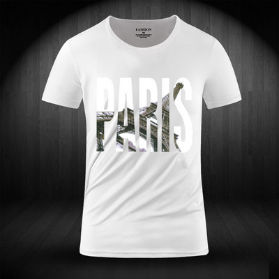 Suvine lühikeste varrukate ja ovaalse kaelusega T-särk meestele