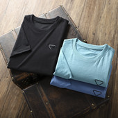 Ümara kaelusega ja lühikeste varrukatega vabaaja meeste T-särk