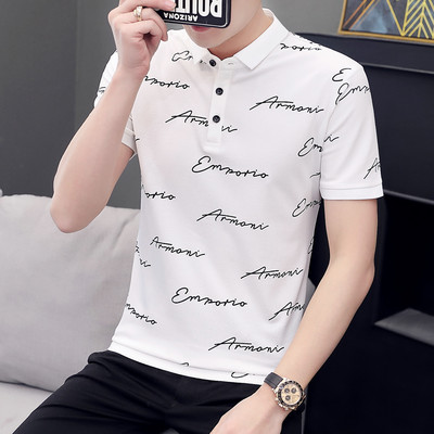 Ανδρικό μπλουζάκι νέου μοντέλου με γιακά και επιγραφές σε διάφορα χρώματα