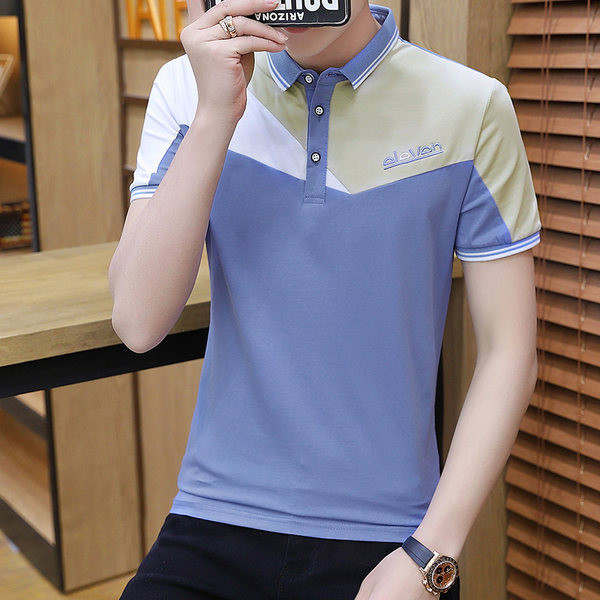 Klassikalise krae ja lühikeste varrukatega vabaaja meeste pluus - mitmes värvitoonis