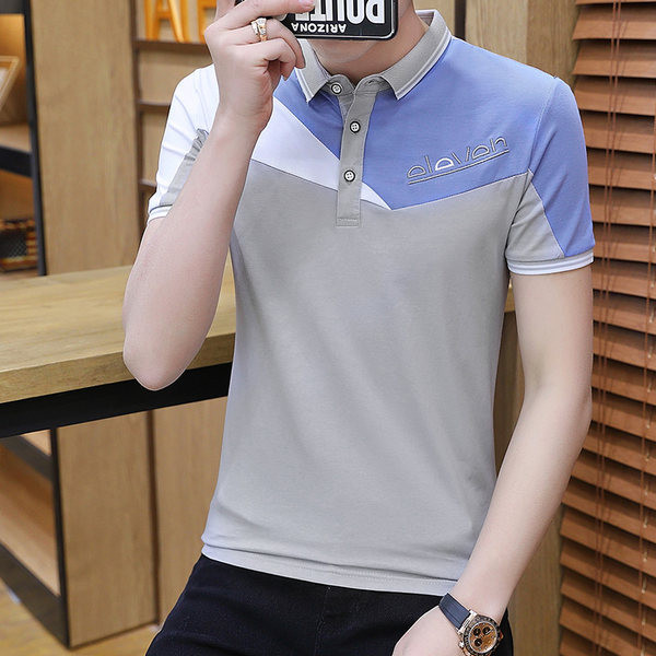 Klassikalise krae ja lühikeste varrukatega vabaaja meeste pluus - mitmes värvitoonis