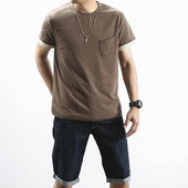 Tasku ja lühikeste varrukatega vabaaja laste T-särk