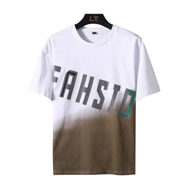 Meeste värviline T-särk kirja ja ümara kaelusega