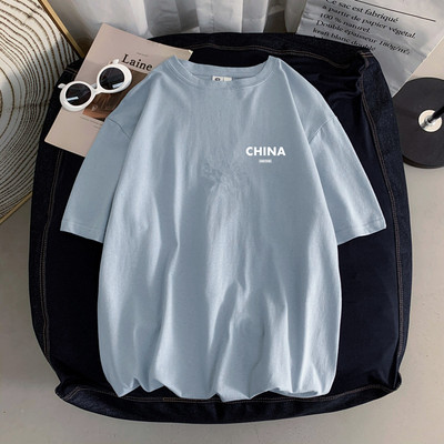 Широка лятна тениска с надпис за мъже