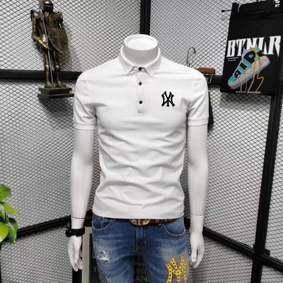 Meeste stiilne klassikalise krae ja tikandiga T-särk