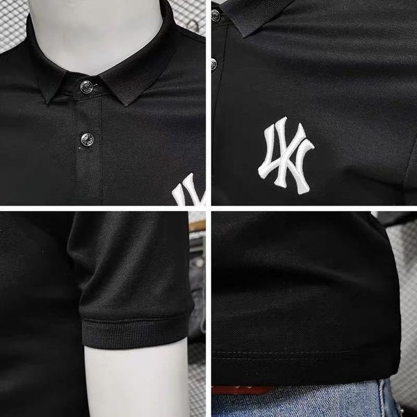 Meeste stiilne klassikalise krae ja tikandiga T-särk