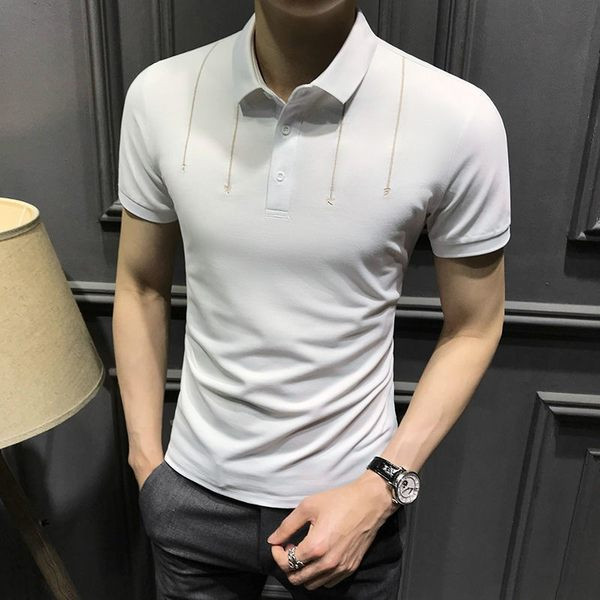 Meeste t-särk 3/4 varrukatega ja tikitud tekstiga - klassikaline krae