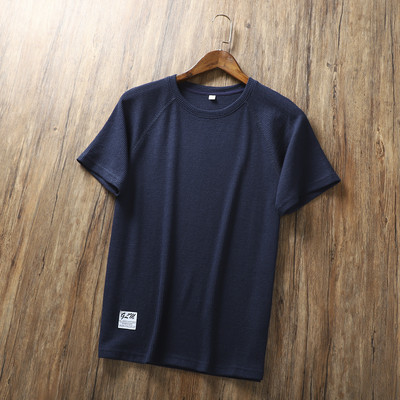 Lühikeste varrukate ja ümara kaelusega vabaaja meeste T-särk