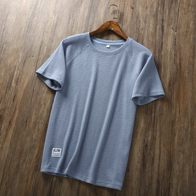 Lühikeste varrukate ja ümara kaelusega vabaaja meeste T-särk