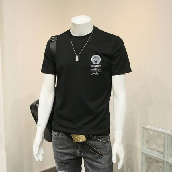 Meeste t-särk kirja ja ovaalse kaelusega -3/4 varrukatega