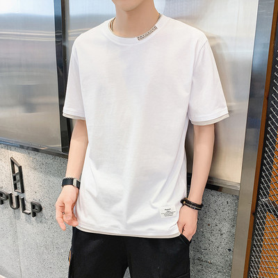 Meeste puuvillane embleemiga T-särk