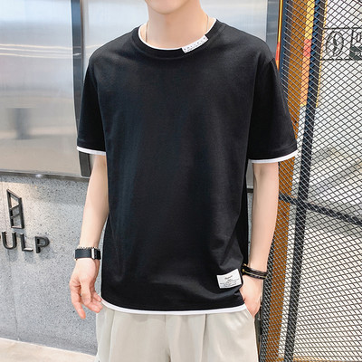 Meeste puuvillane embleemiga T-särk