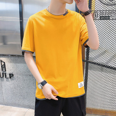 Meeste puuvillane embleemiga T-särk