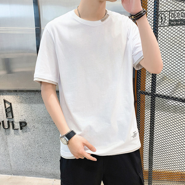 Meeste puuvillane embleemiga T-särk