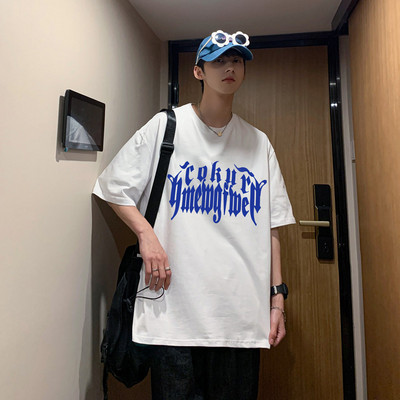 Ανδρικό μπλουζάκι με επιγραφές και 3/4 μανίκια