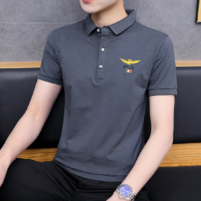 Ανδρικό μπλουζάκι με κεντήματα και κουμπιά