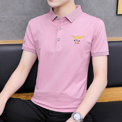 Ανδρικό μπλουζάκι με κεντήματα και κουμπιά