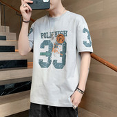 Aplikatsiooni ja lühikeste varrukatega vabaaja t-särk kolmes värvitoonis