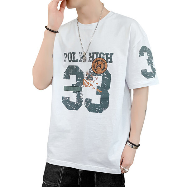 Aplikatsiooni ja lühikeste varrukatega vabaaja t-särk kolmes värvitoonis