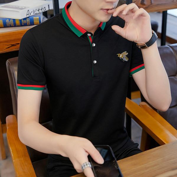 Meeste vabaaja tikandite ja lühikeste varrukatega pluus