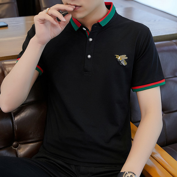 Meeste vabaaja tikandite ja lühikeste varrukatega pluus