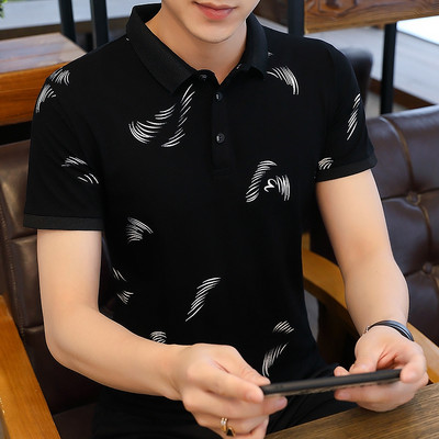 Ανδρικό μπλουζάκι με κοντά μανίκια και κλασικό κολάρο σε διάφορα χρώματα