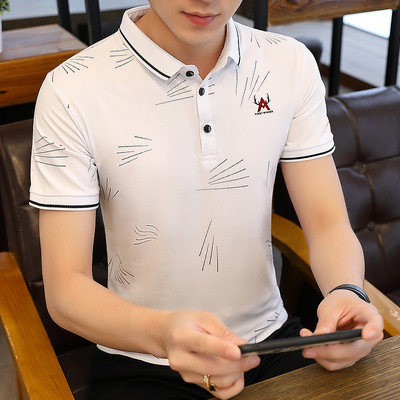 Ανδρικό μπλουζάκι με κοντά μανίκια και κλασικό κολάρο σε διάφορα χρώματα