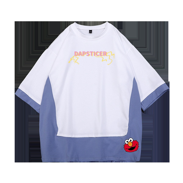 Καλοκαιρινό μπλουζάκι με φαρδύ περικοπή και απλικέ στο πίσω μέρος