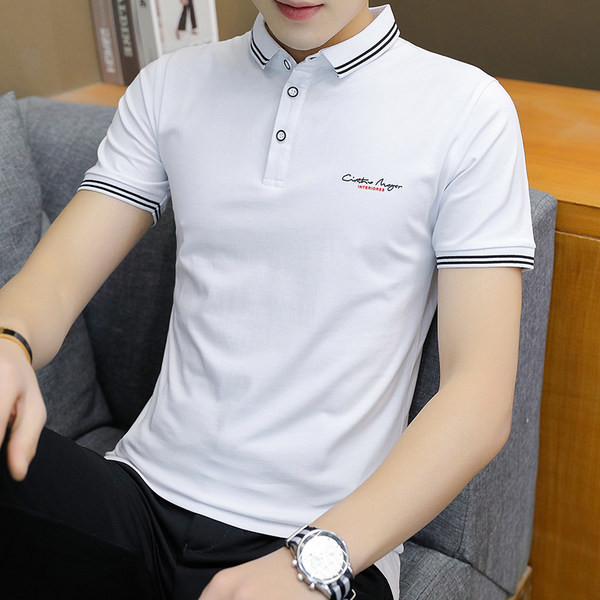 Suvine tikandi ja klassikalise kraega meeste T-särk