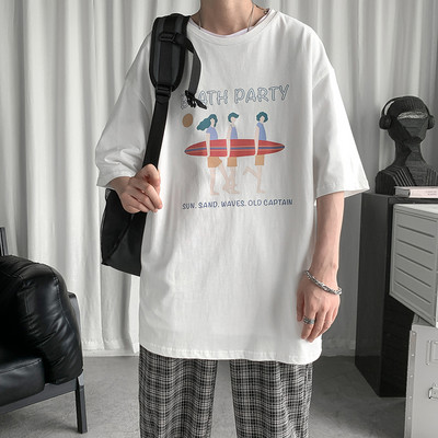 Καλοκαίρι T-shirt με μανίκια 3/4 και έγχρωμη εκτύπωση