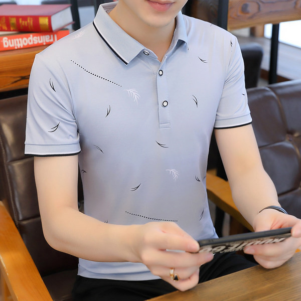 Ежедневна мъжка тениска с яка и къс ръкав -няколко цвята