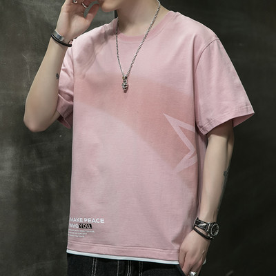 Suvine lühikeste varrukate ja ümara kaelusega meeste T-särk