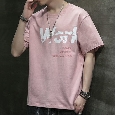 Suvine lühikeste varrukate ja ümara kaelusega meeste T-särk