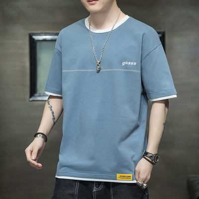 Vabaaja ovaalse kaelusega meeste T-särk - lai mudel