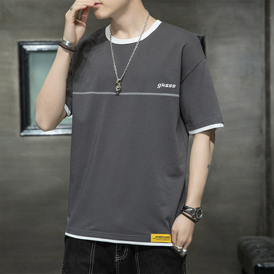 Vabaaja ovaalse kaelusega meeste T-särk - lai mudel