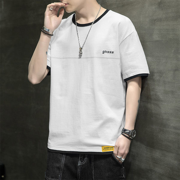 Vabaaja ovaalse kaelusega meeste T-särk - lai mudel