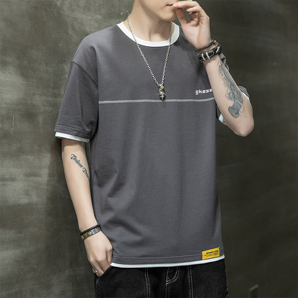 Vabaaja ovaalse kaelusega meeste T-särk - lai mudel