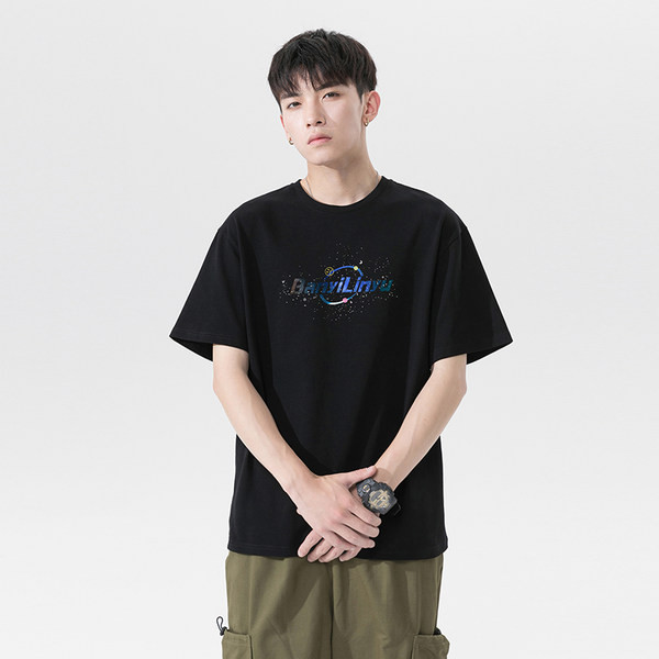 Puuvillane suvine aplikatsiooniga T-särk meestele