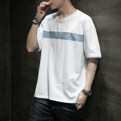 Ανδρικό καλοκαιρινό μπλουζάκι με κοντά μανίκια και λαιμόκοψη