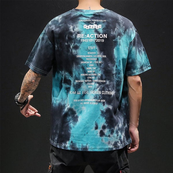 Muška majica s preljevnim bojama i natpisom