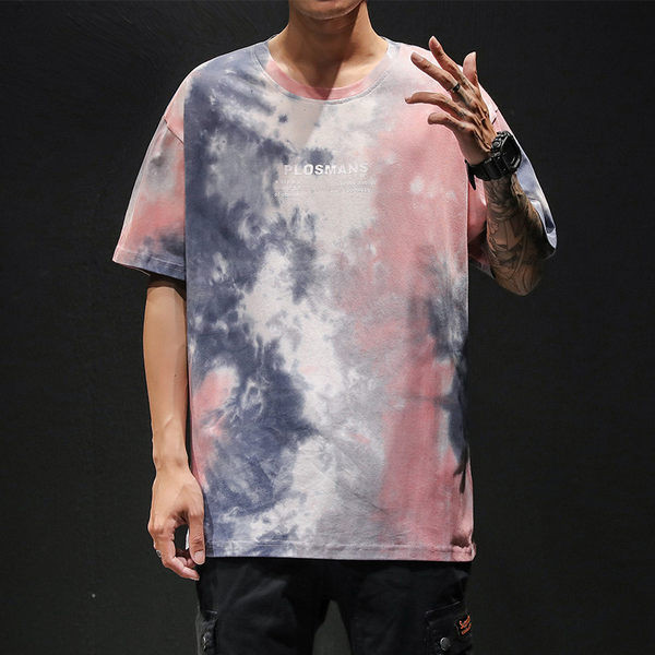 Muška majica s preljevnim bojama i natpisom