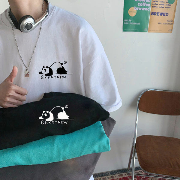 Лятна памучна тениска широк модел с апликация