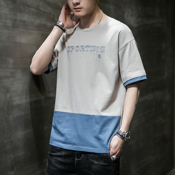 Moodne T-särk kirjaga ja lühikeste varrukatega - meestele