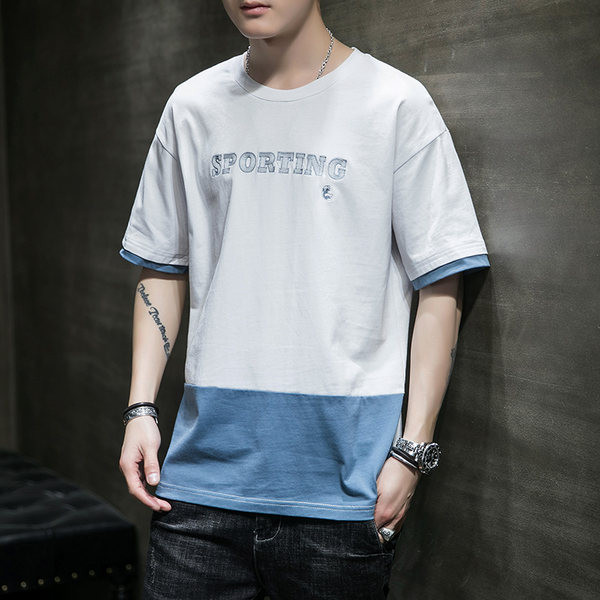 Moodne T-särk kirjaga ja lühikeste varrukatega - meestele