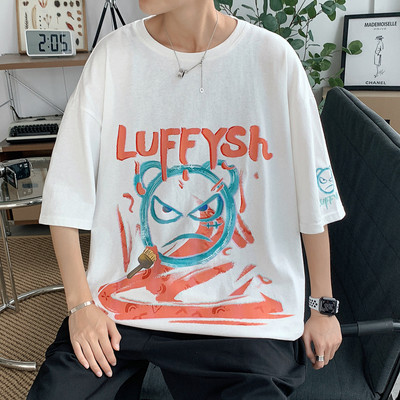 Φαρδύ μοντέλο  καλοκαιρινό μπλουζάκι με απλικέ χρώμα