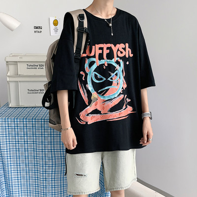 Φαρδύ μοντέλο  καλοκαιρινό μπλουζάκι με απλικέ χρώμα