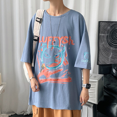 Φαρδύ μοντέλο  καλοκαιρινό μπλουζάκι με απλικέ χρώμα